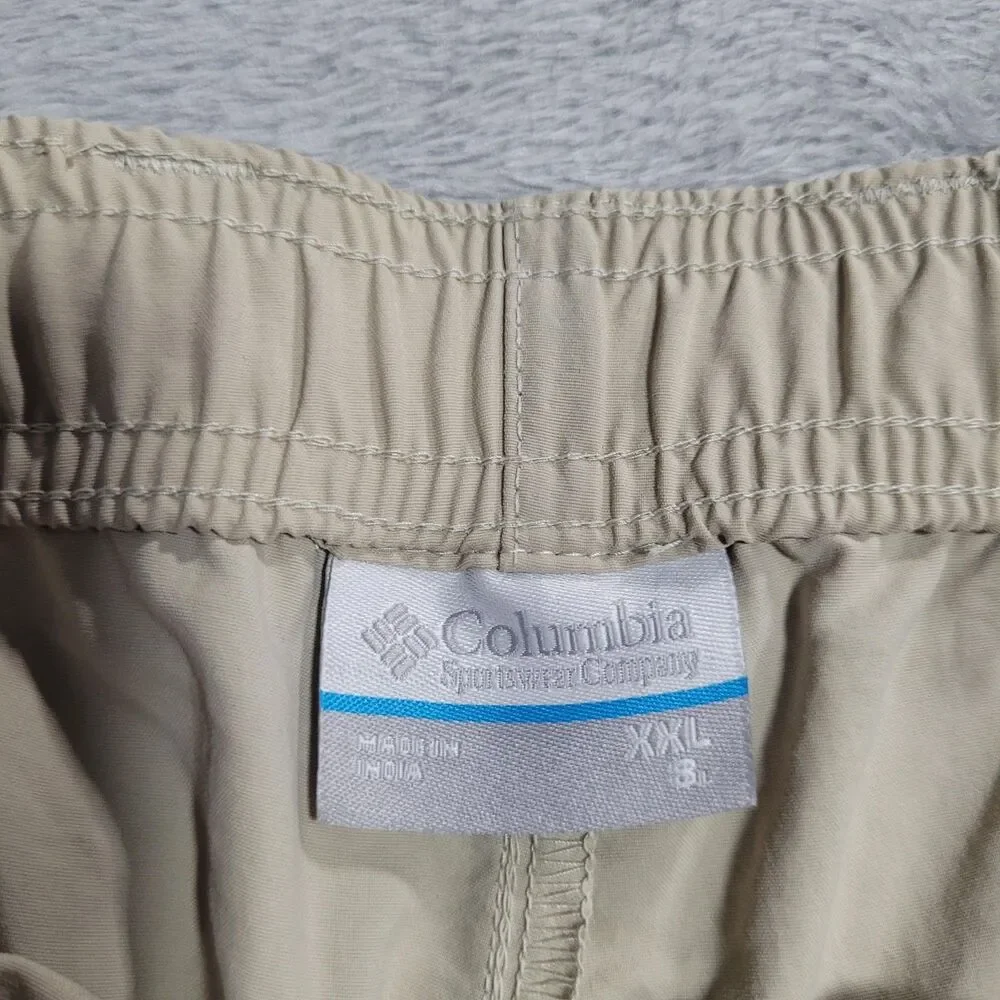 Columbia PFG Shorts Mens 2XL Beige Omni-Shade UPF 50 Lined Fishing Quick Dry